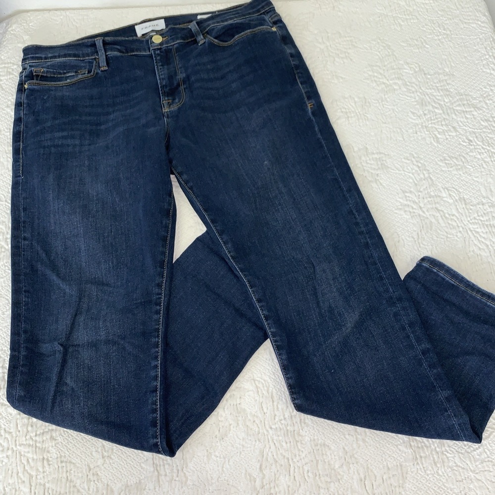 FRAME Jeans Le Garcon Mid Rise Boyfriend Womens Size 30-34 Pockets Blue Denim